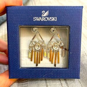 Swarovski Crystal Airy Plated Drop Earrings 5143617